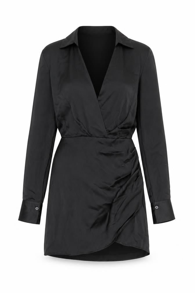 Zara Womens Black Polyester A-Line Size S Collared Zip