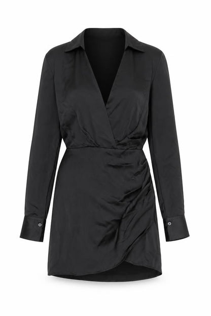 Zara Womens Black Polyester A-Line Size S Collared Zip