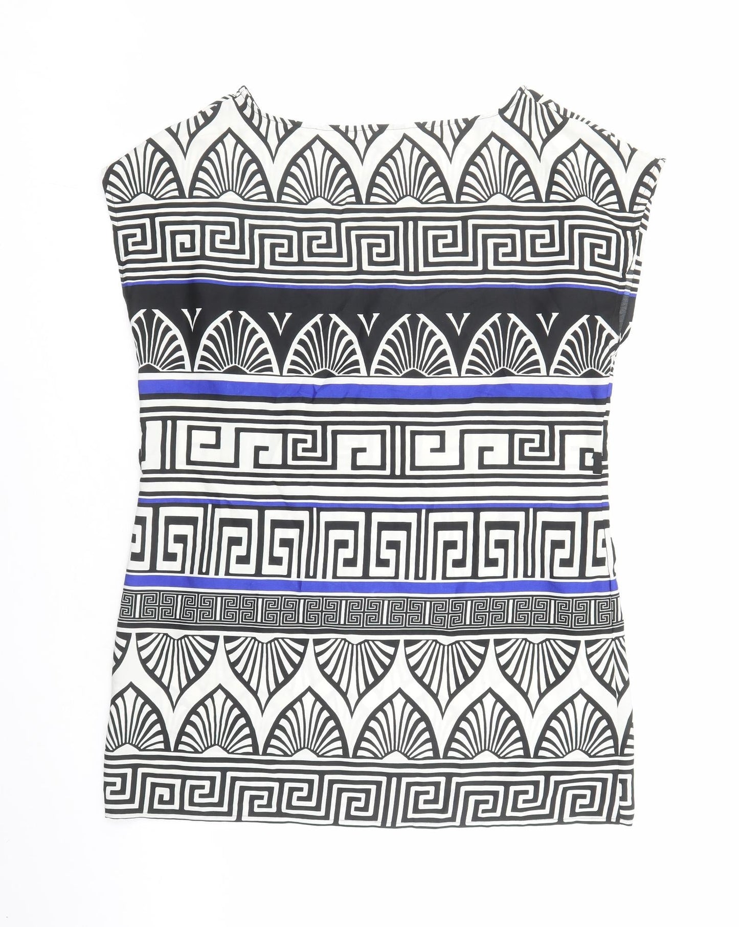 Dorothy Perkins Womens Multicoloured Geometric Polyester Basic Blouse Size 16 Boat Neck