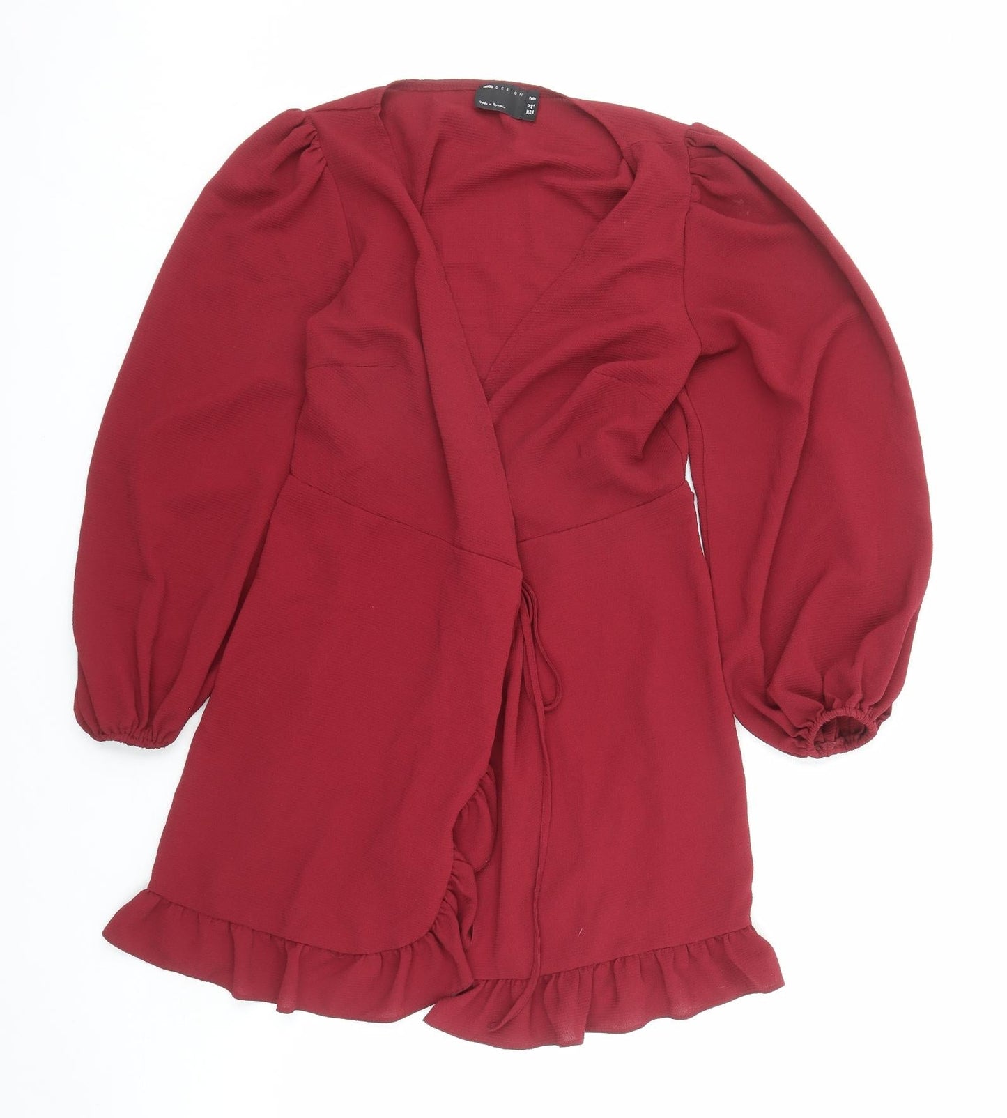 ASOS Womens Red Polyester Kimono Blouse Size 12 Collared