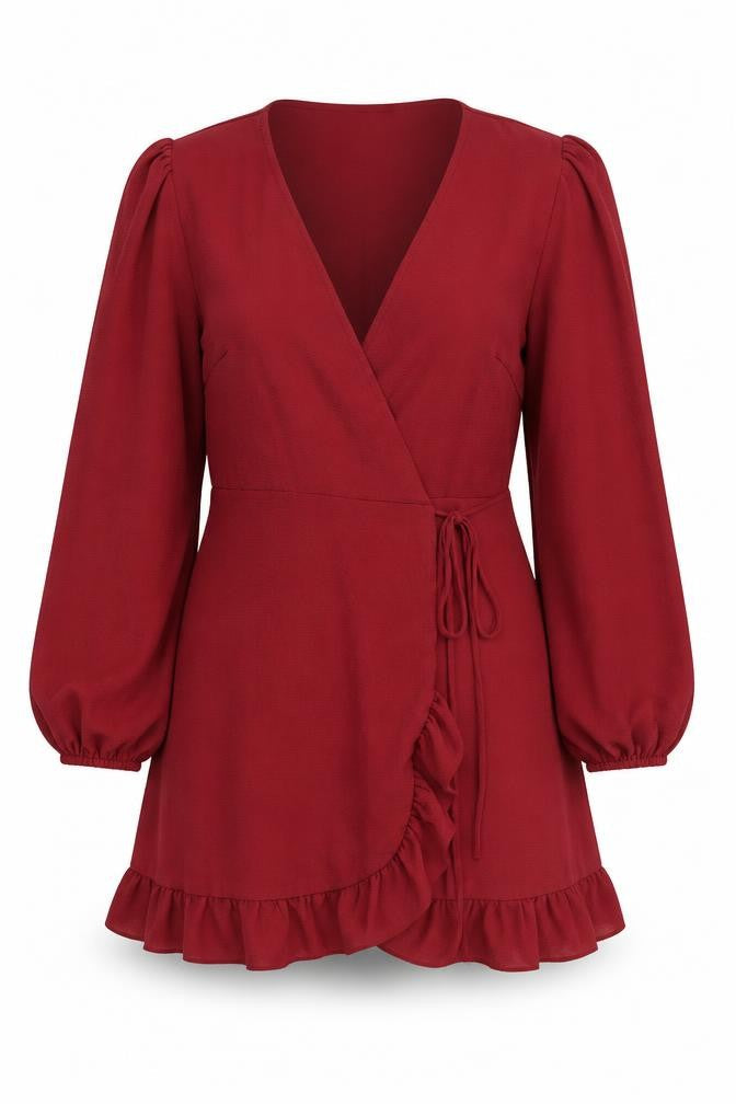 ASOS Womens Red Polyester Kimono Blouse Size 12 Collared
