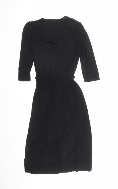 La Redoute Womens Black Polyester A-Line Size S V-Neck Pullover
