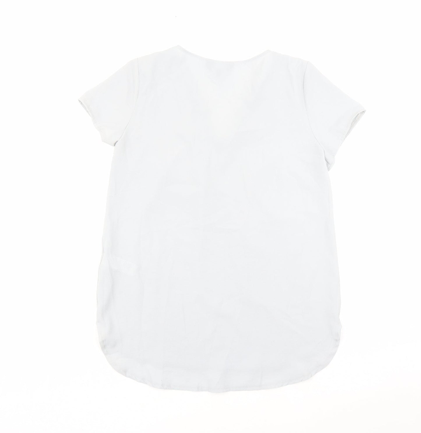 New Look Womens Grey Polyester Basic Blouse Size 12 V-Neck