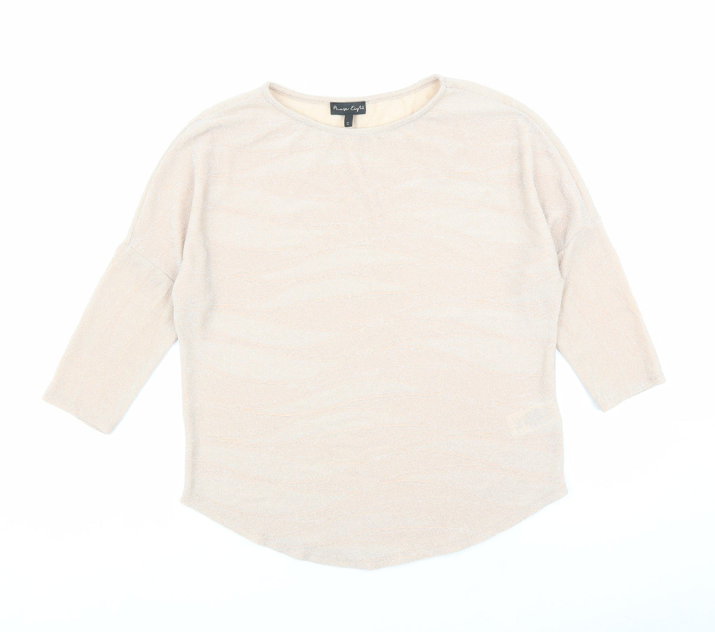 Phase Eight Womens Pink Geometric Nylon Basic Blouse Size 12 Round Neck