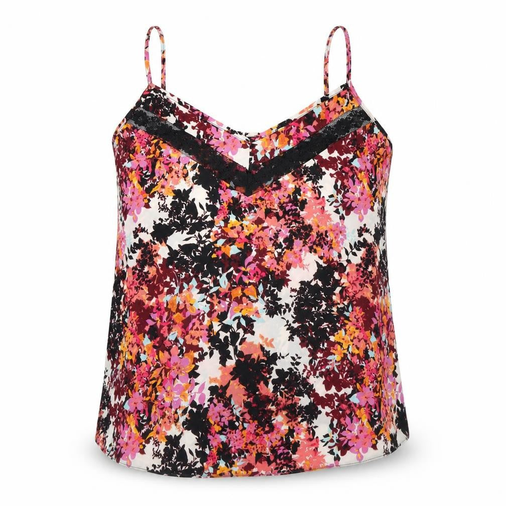 Miss Selfridge Womens Multicoloured Floral Polyamide Camisole Blouse Size 12 V-Neck - Lace Detail