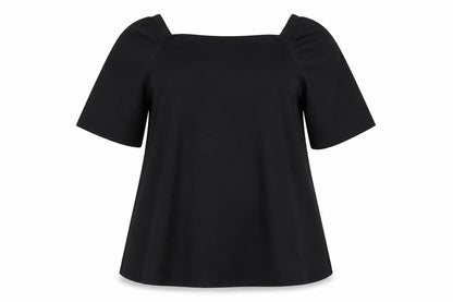Boohoo Womens Black Polyester Basic Blouse Size 8 Off the Shoulder