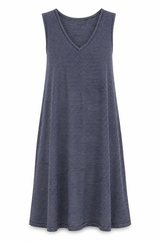 Gap Womens Blue Striped Rayon Tank Dress Size S V-Neck Pullover