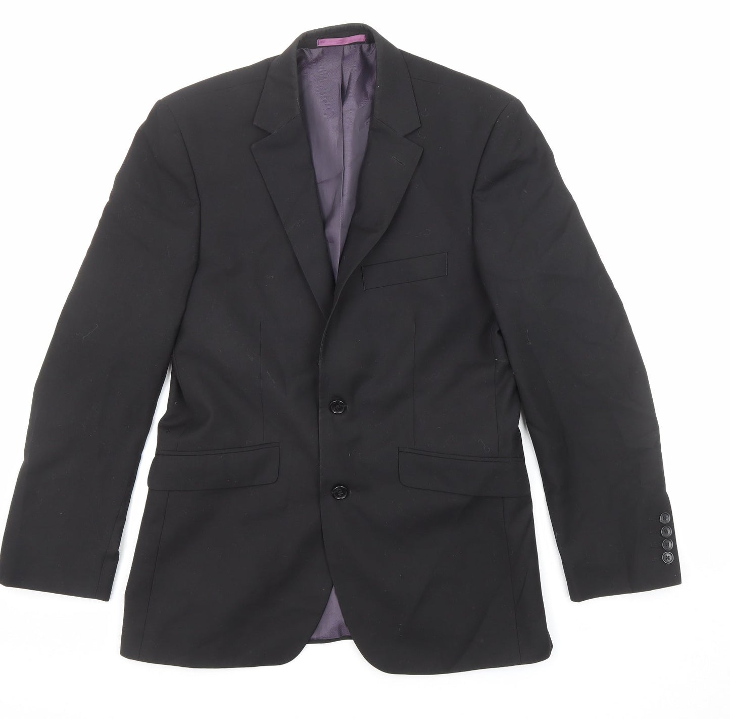 Burton Mens Black Polyester Jacket Suit Jacket Size 38 Regular