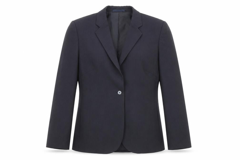 NEXT Womens Black Striped Wool Jacket Blazer Size 12