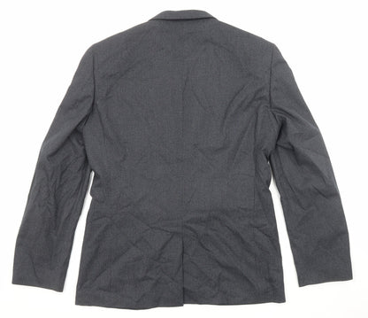 Next Mens Grey Check Polyester Jacket Suit Jacket Size 40 Regular