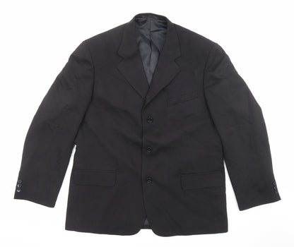 Armando Mens Black Polyester Jacket Suit Jacket Size 42 Regular