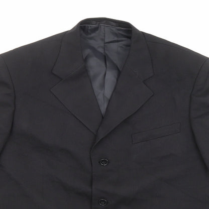 Armando Mens Black Polyester Jacket Suit Jacket Size 42 Regular