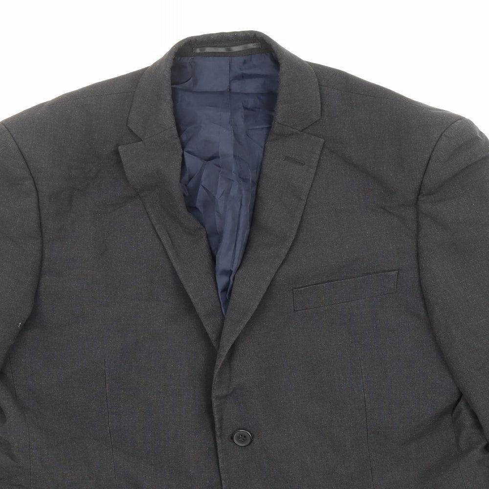 Debenhams Mens Grey Polyester Jacket Suit Jacket Size 42 Regular