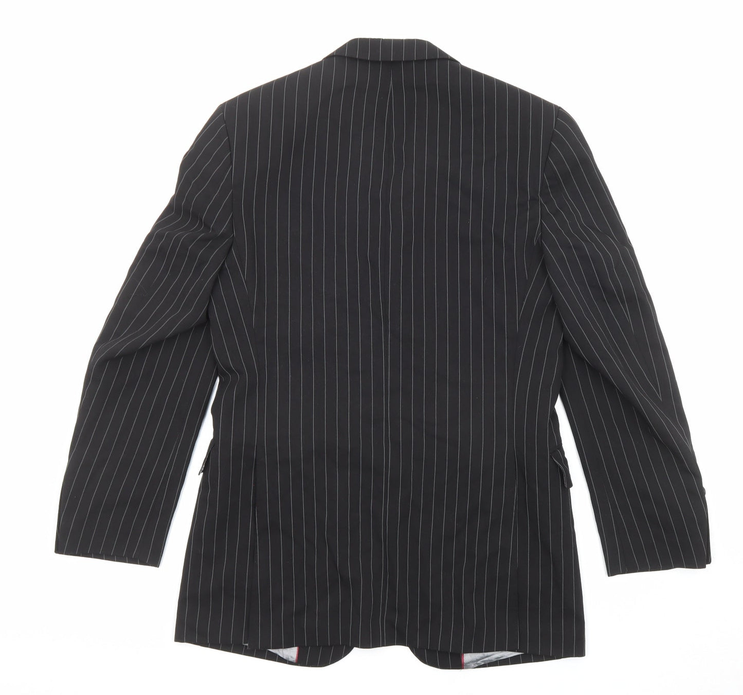 River Island Mens Black Striped Polyester Jacket Suit Jacket Size 36 Regular