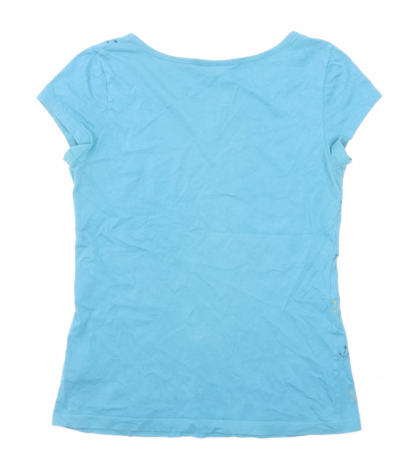 Brakeburn Womens Blue Cotton Basic T-Shirt Size 8 Henley - Anchors