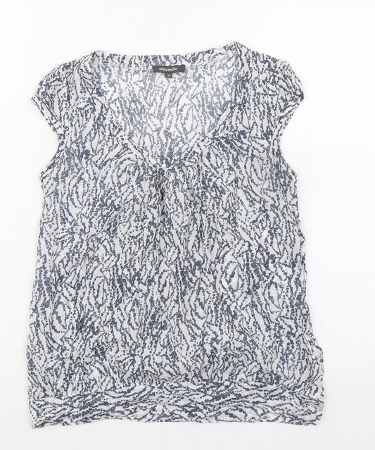 Emily and Fin Womens Grey Geometric 100% Cotton Basic Blouse Size S Scoop Neck - Spotty