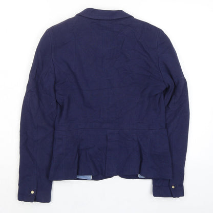 Zara Womens Blue Jacket Size M Button - Single Button Closure