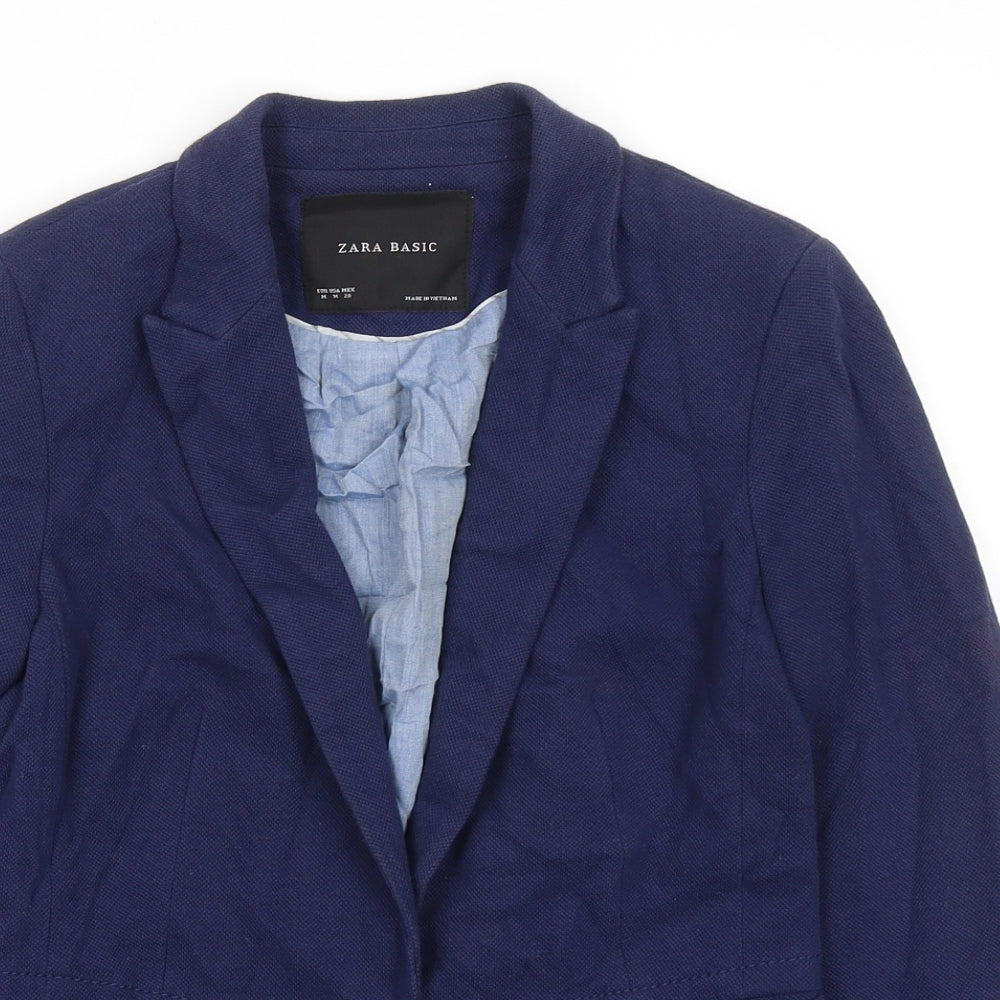 Zara Womens Blue Jacket Size M Button - Single Button Closure