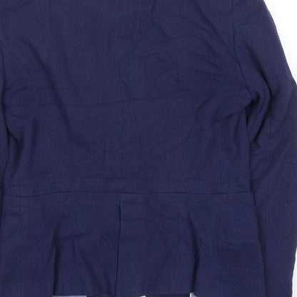 Zara Womens Blue Jacket Size M Button - Single Button Closure