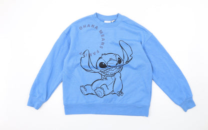 Preloved Disney Womens Blue Polyester Pullover Sweatshirt Size S Pullover - Lilo & Stitch - Front