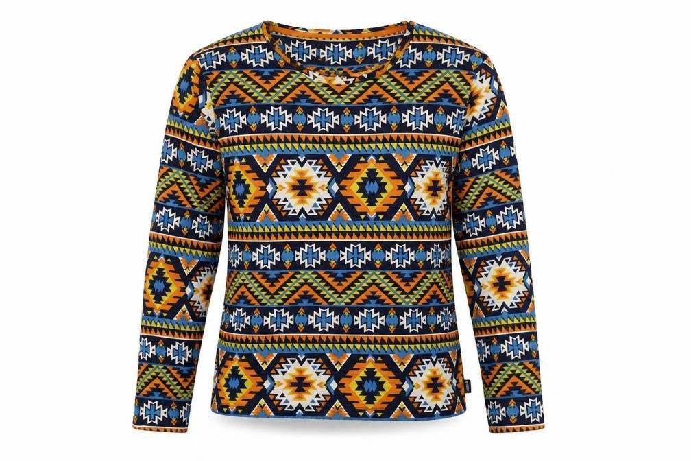 Chelsea Peers Womens Multicoloured Geometric Polyester Basic T-Shirt Size S Round Neck