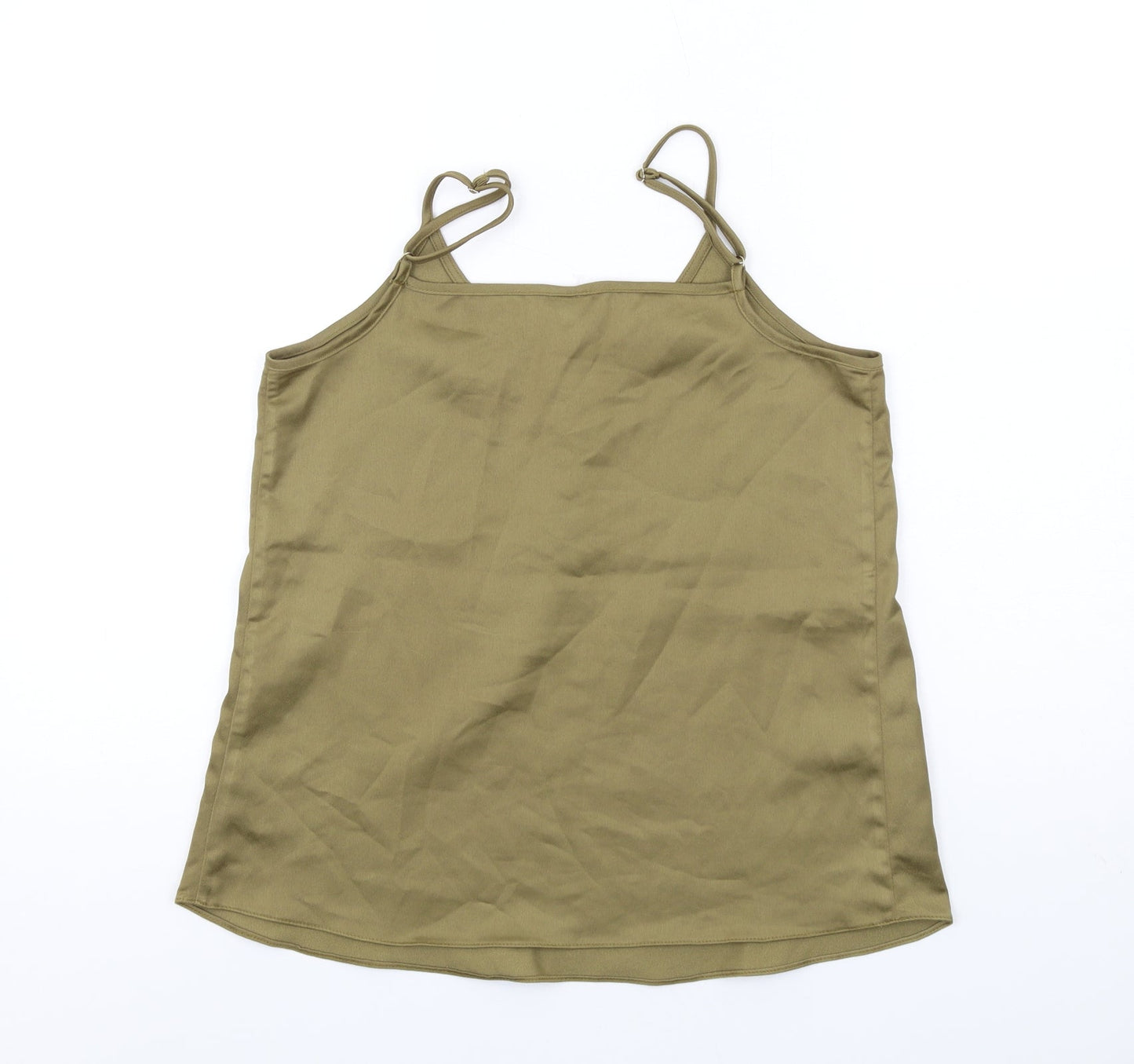 River Island Womens Green Polyester Camisole Tank Size 8 V-Neck - Button Detail