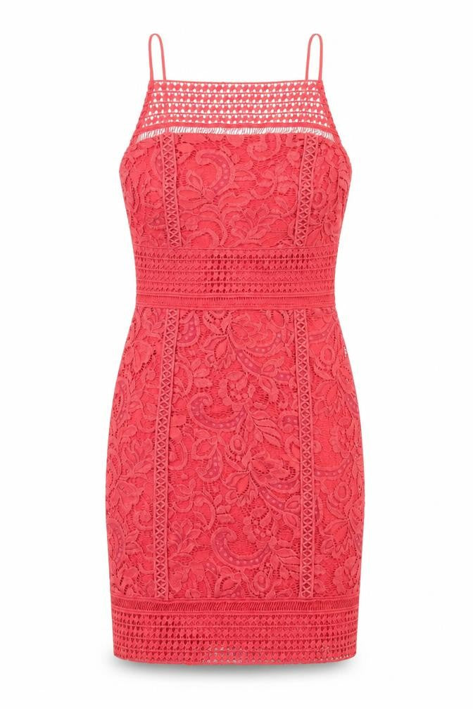Topshop Womens Red Cotton Bodycon Size 6 Square Neck Zip