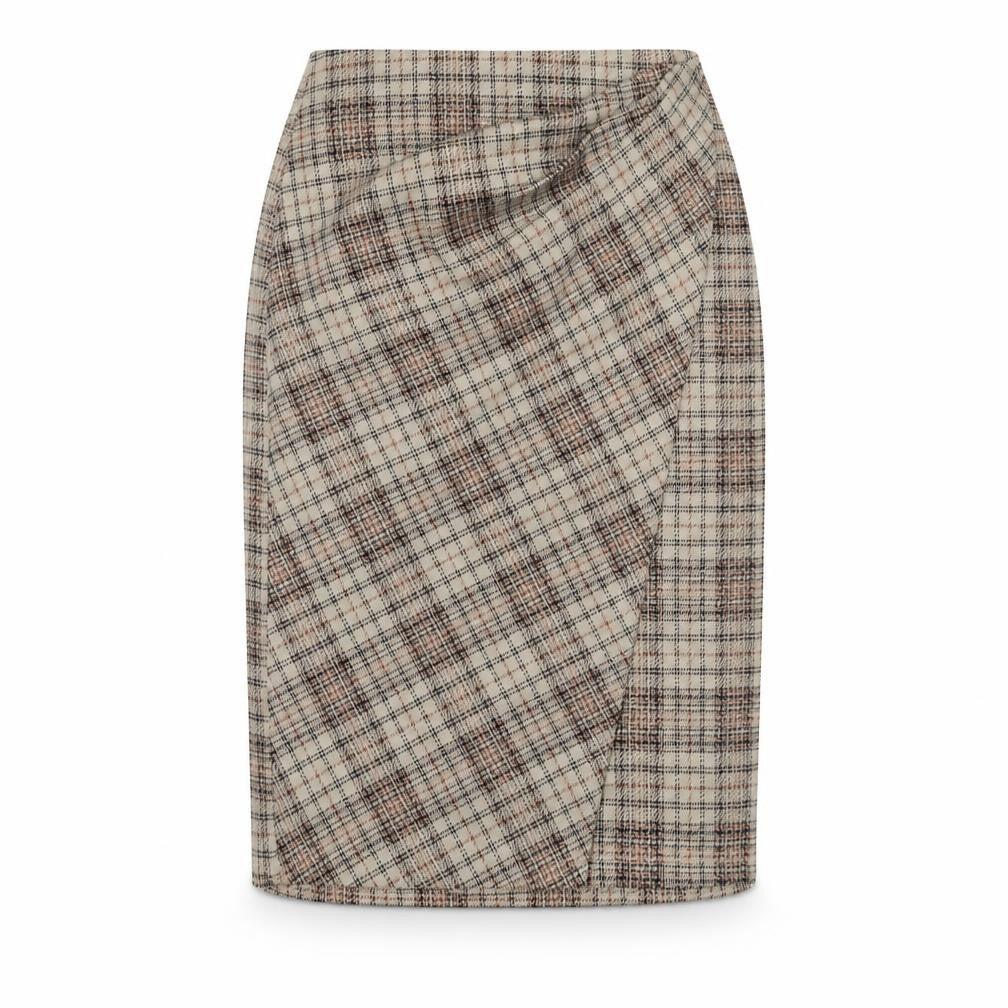Max Studio Womens Brown Plaid Polyester Straight & Pencil Skirt Size S