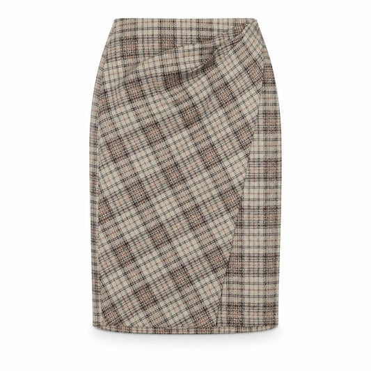 Max Studio Womens Brown Plaid Polyester Straight & Pencil Skirt Size S