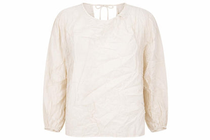 Front view of Autograph women’s pink cupro basic blouse, size UK 20, round neck