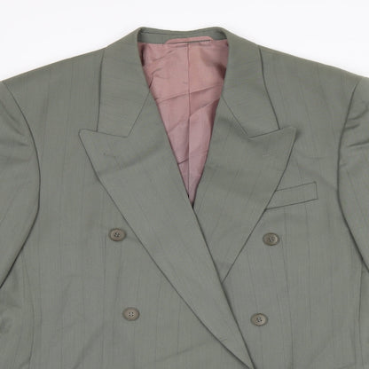 Hugo James Mens Grey Striped Polyester Jacket Suit Jacket Size 40 Regular