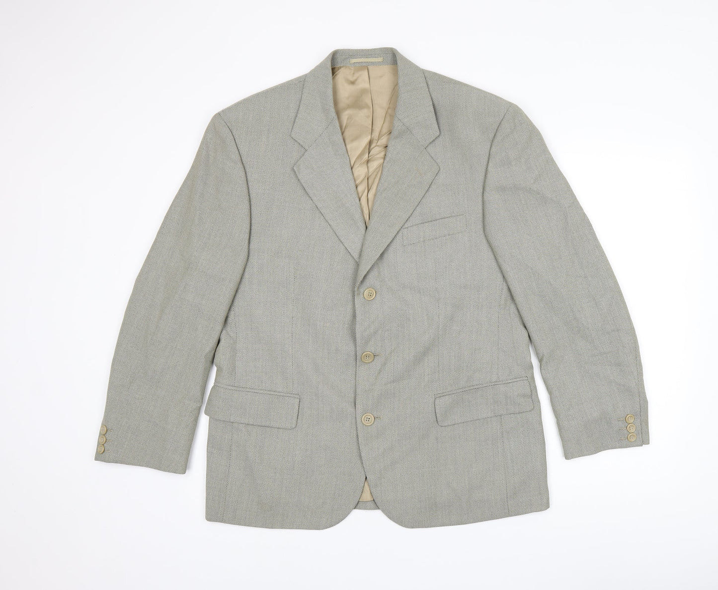 VARTEKS Mens Grey Polyester Jacket Suit Jacket Size 40 Regular