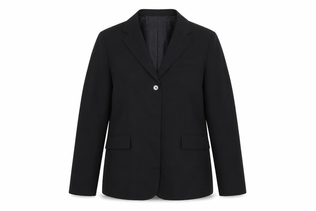 Topshop Womens Black Polyester Jacket Blazer Size 12
