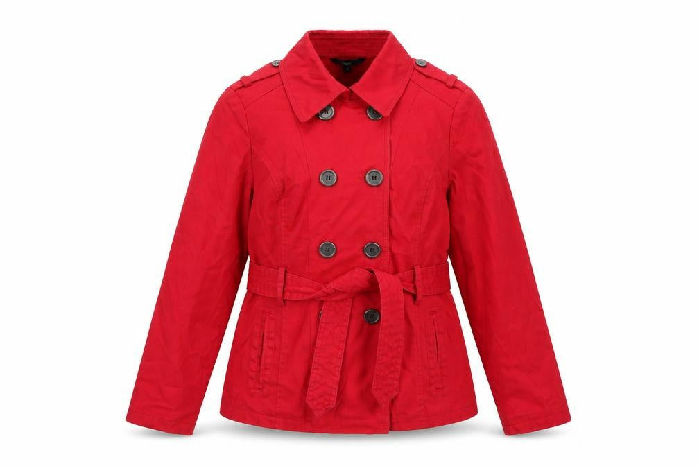 Marks & Spencer Womens Red Pea Coat Coat Size 14 Button