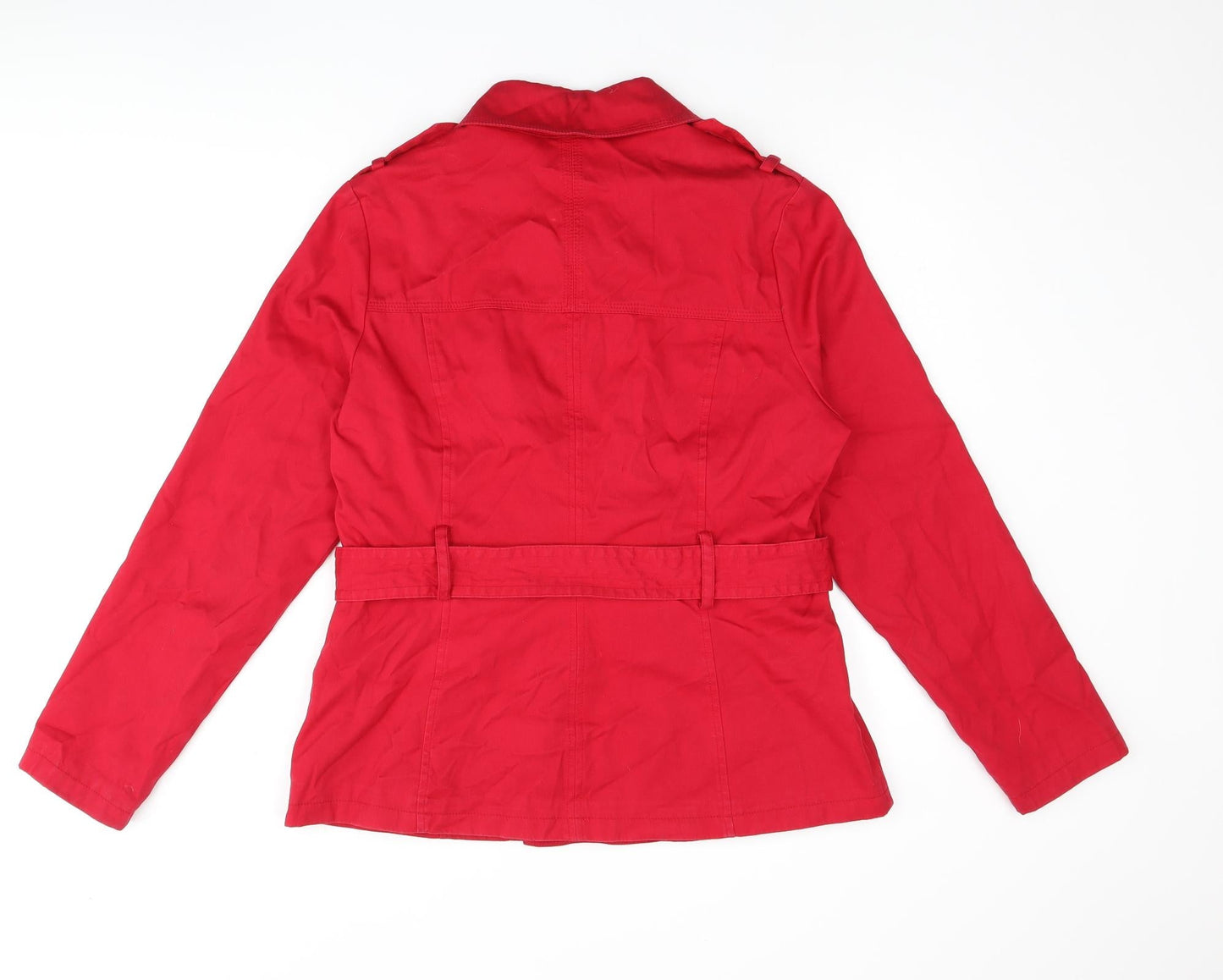 Marks and Spencer Womens Red Pea Coat Coat Size 14 Button