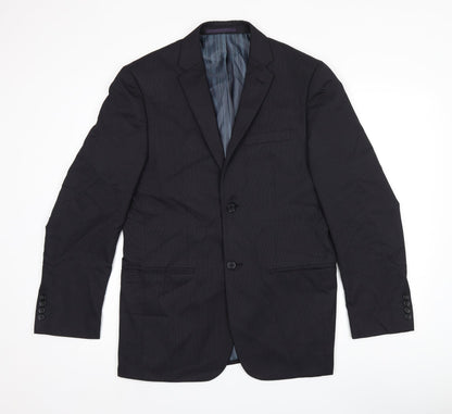 Next Mens Blue Striped Polyester Jacket Suit Jacket Size 38 Regular
