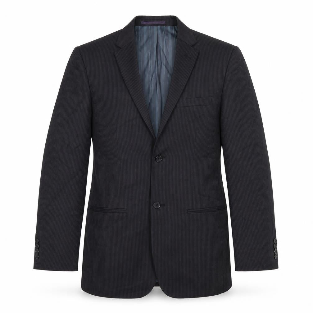 NEXT Mens Blue Striped Polyester Jacket Suit Jacket Size 38 Regular