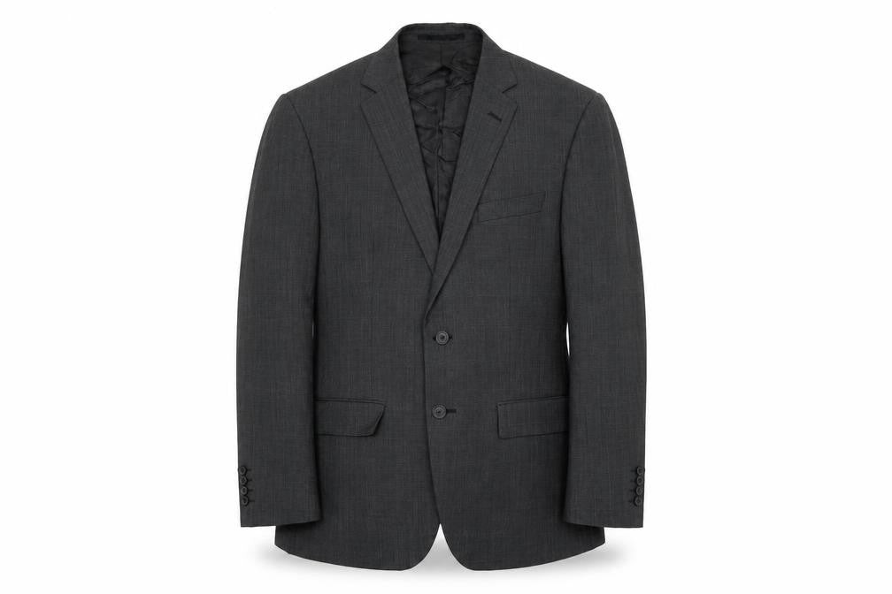 Marks & Spencer Mens Grey Plaid Wool Jacket Suit Jacket Size 42 Regular