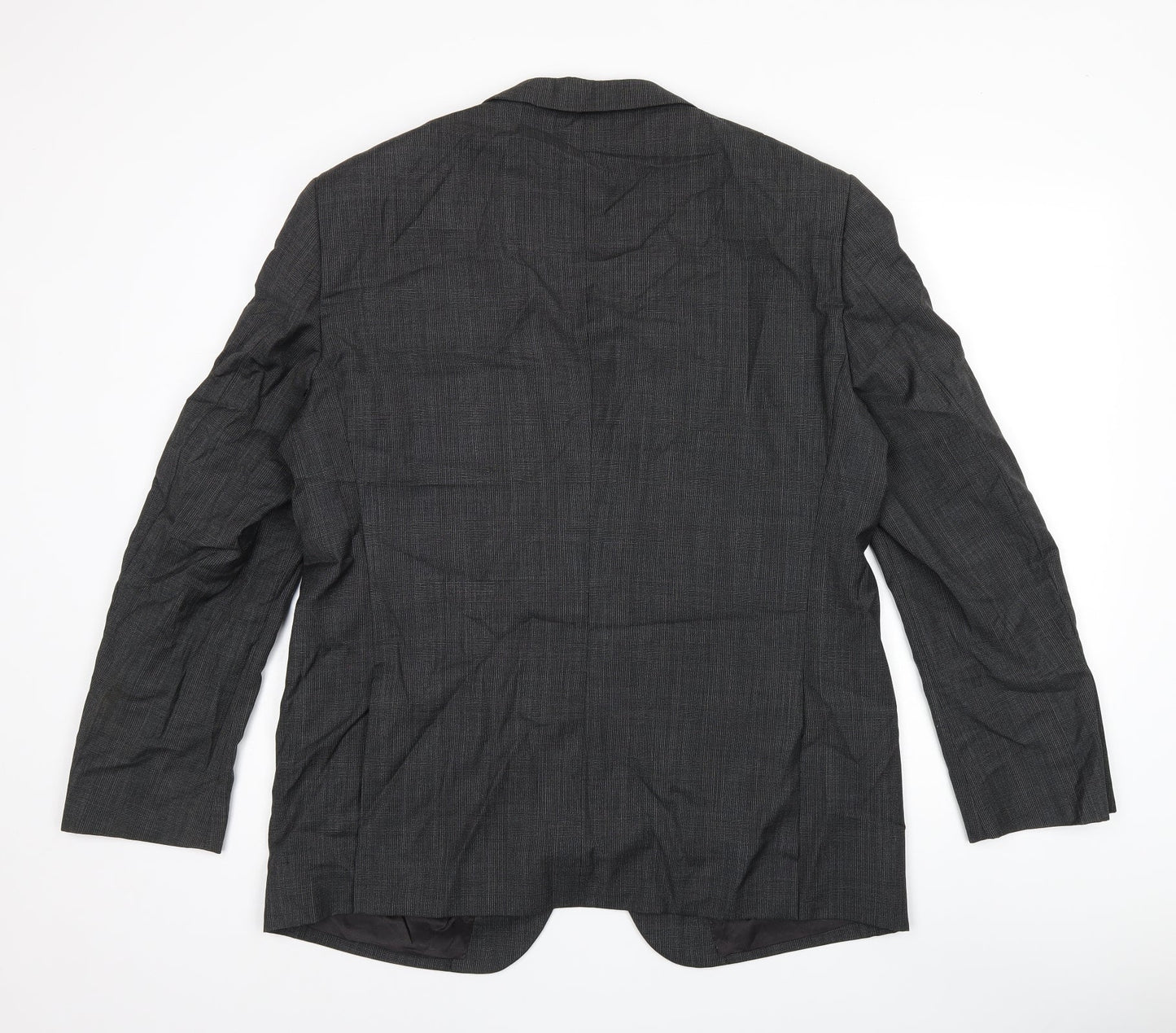 Marks and Spencer Mens Grey Plaid Wool Jacket Suit Jacket Size 42 Regular