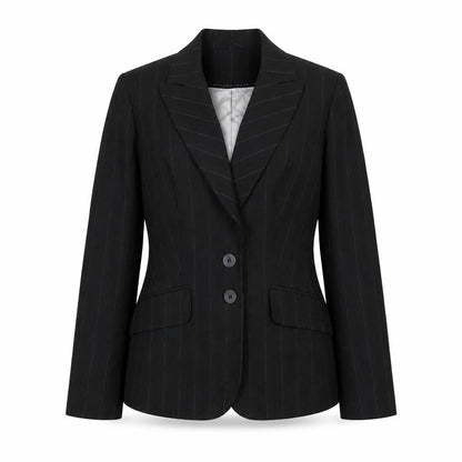 Next Womens Black Striped Polyester Jacket Suit Jacket Size 10