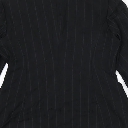 Next Womens Black Striped Polyester Jacket Suit Jacket Size 10