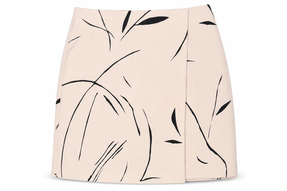 Keepsake Womens Beige Geometric Polyester A-Line Skirt Size S Zip