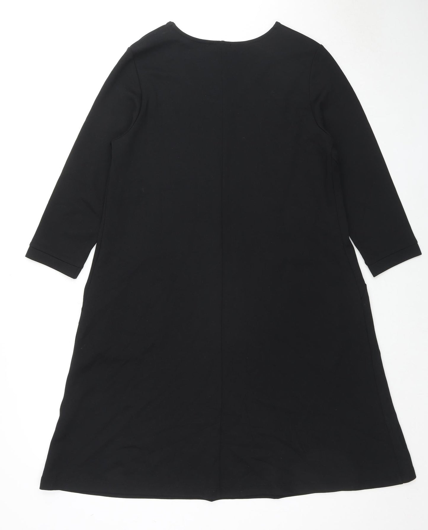 BPC Collection Womens Black Polyester A-Line Size M Round Neck Pullover