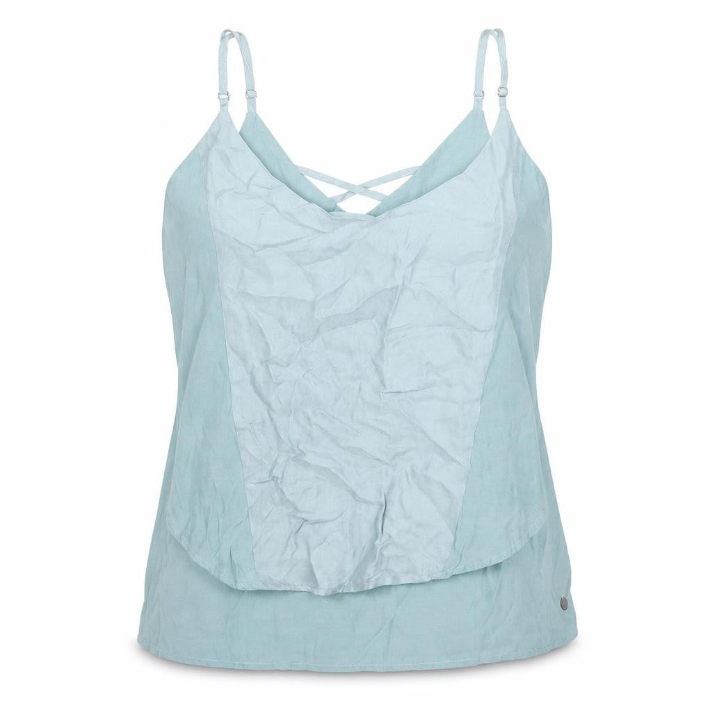 NUMPH Womens Blue Viscose Basic Tank Size 6 Round Neck