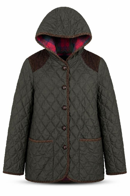ASOS Womens Green Quilted Coat Size 6 Button