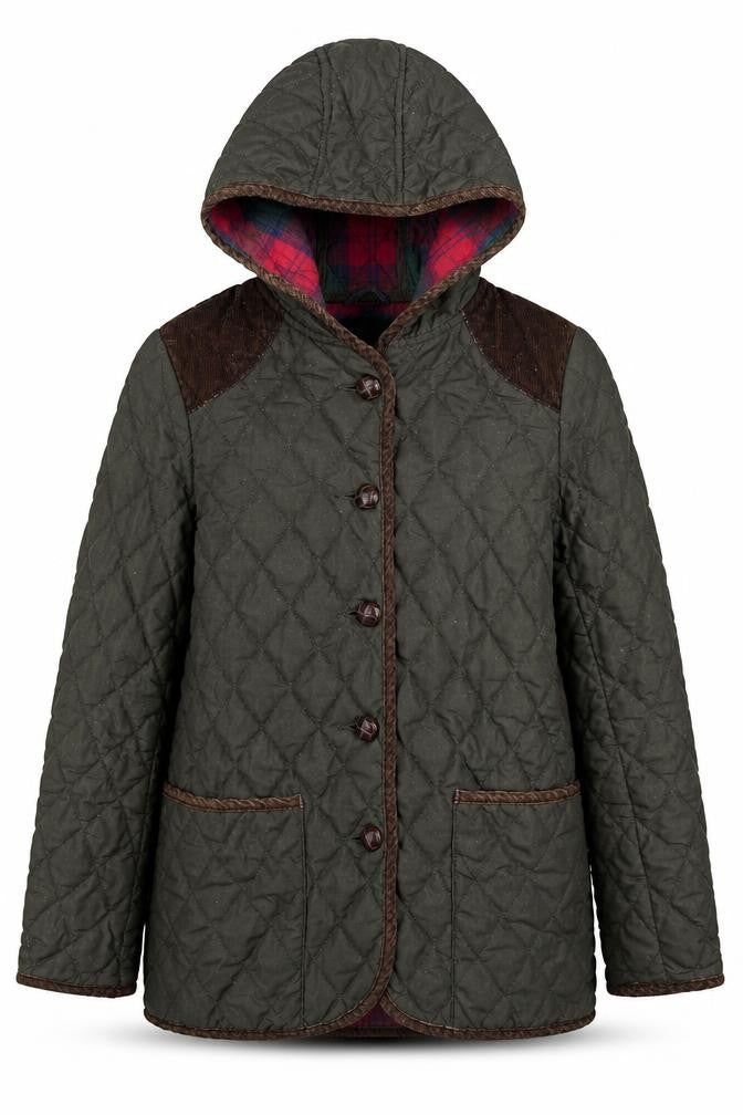 ASOS Womens Green Quilted Coat Size 6 Button