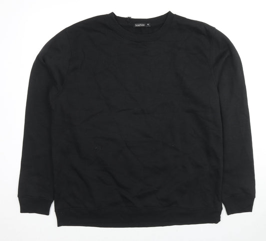 Boohoo Womens Black Cotton Pullover Sweatshirt Size XL Pullover - Lovers Club, Unisex