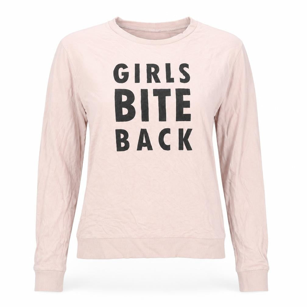 H&M Womens Beige Cotton Pullover Sweatshirt Size S Pullover - Girls Bite Back