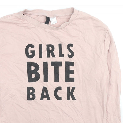 H&M Womens Beige Cotton Pullover Sweatshirt Size S Pullover - Girls Bite Back