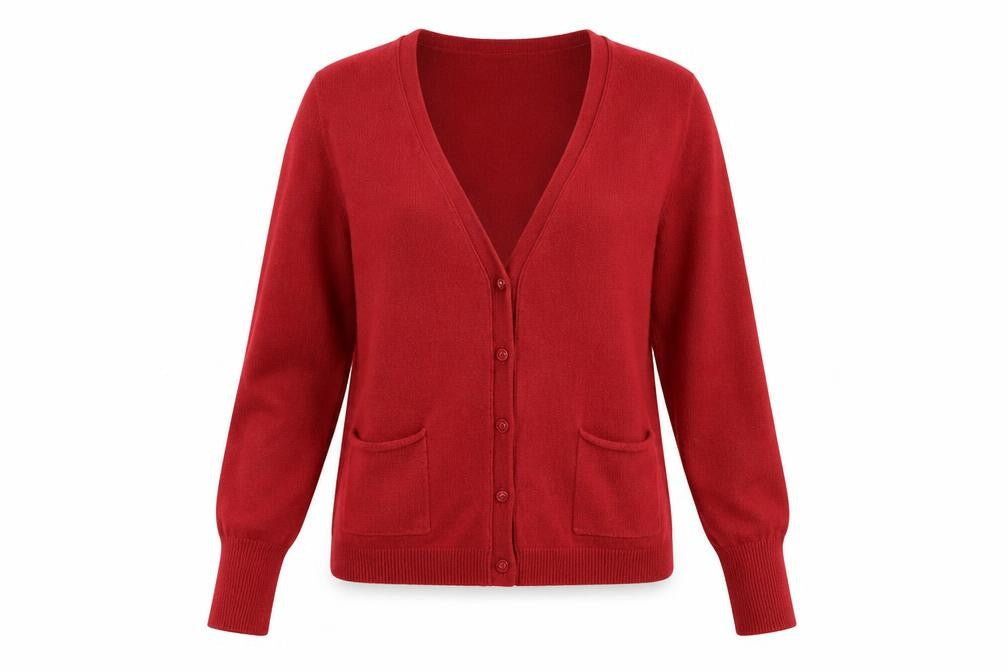 Gap Womens Red V-Neck Polyester Cardigan Jumper Size XS